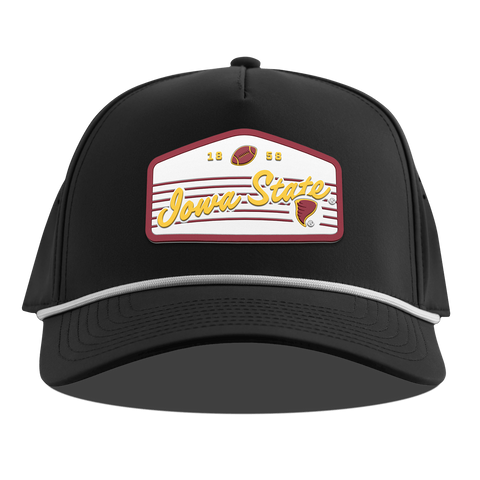 Iowa State University "Cyclones Football" Curved 5 Panel Rope Black
