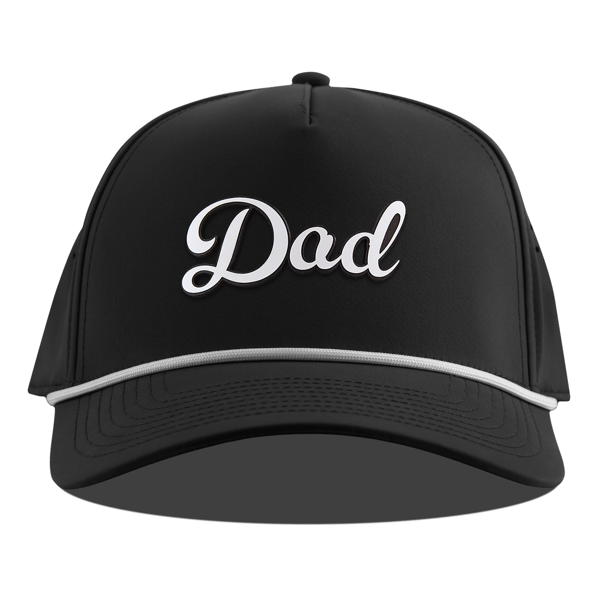 Dad Script Curved 5 Panel Rope Black