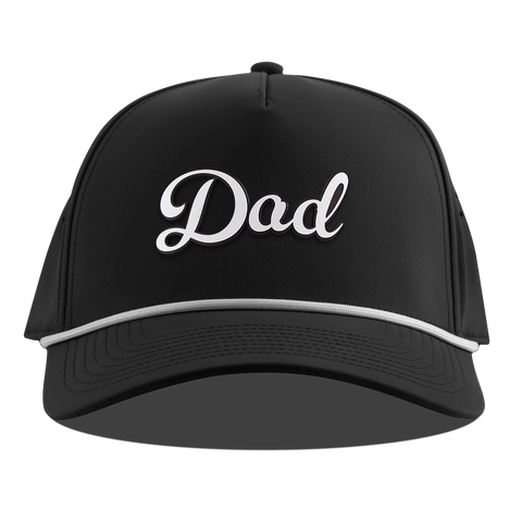 Dad Script Curved 5 Panel Rope Black
