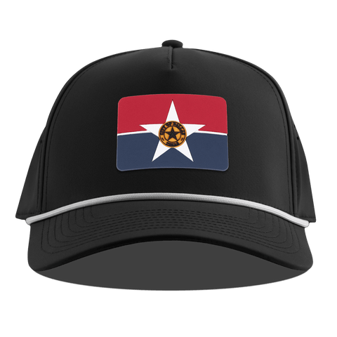 Dallas Flag Curved 5 Panel Rope Black