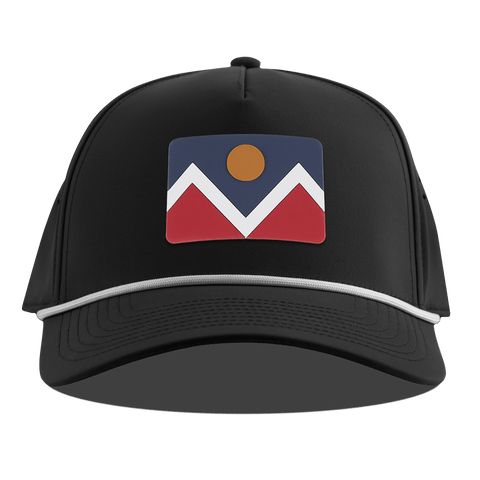 Denver Flag Curved 5 Panel Rope Black