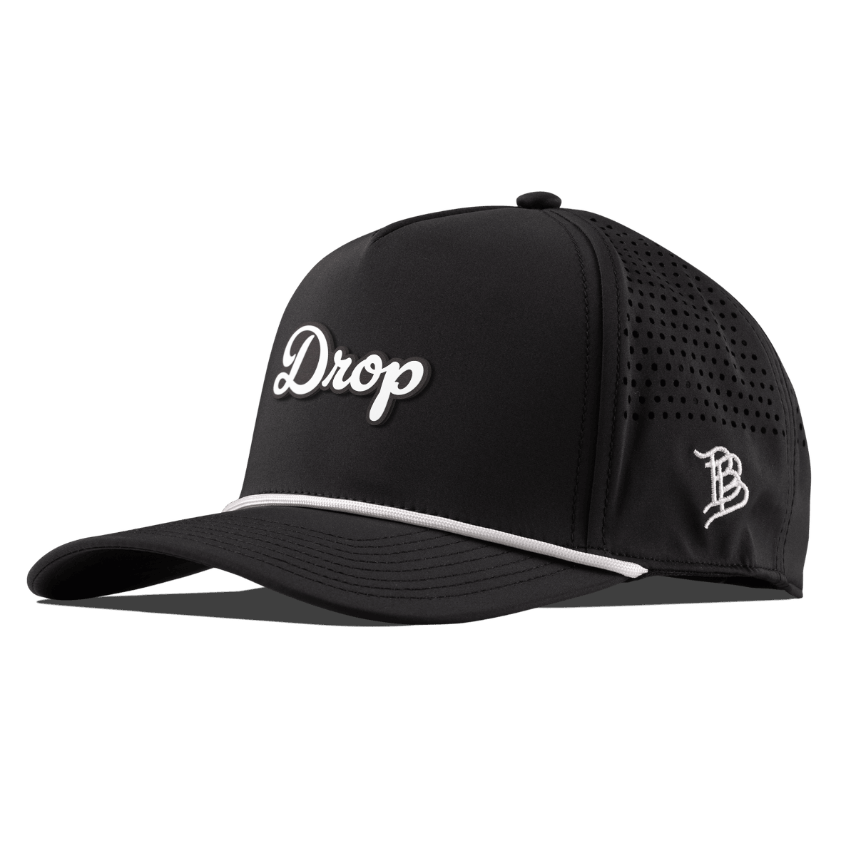 Drop Script Curved 5 Panel Rope Black