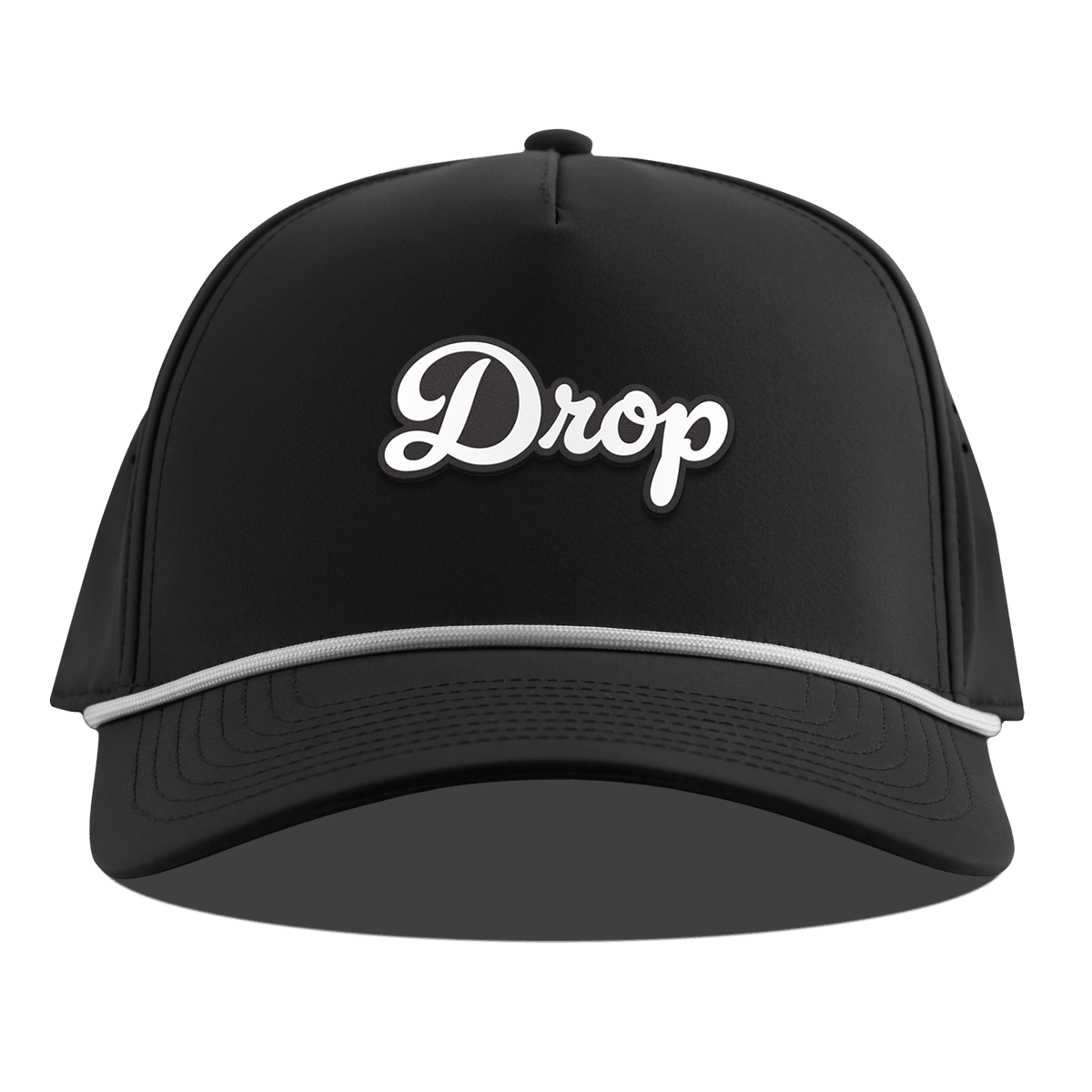 Drop Script Curved 5 Panel Rope Black