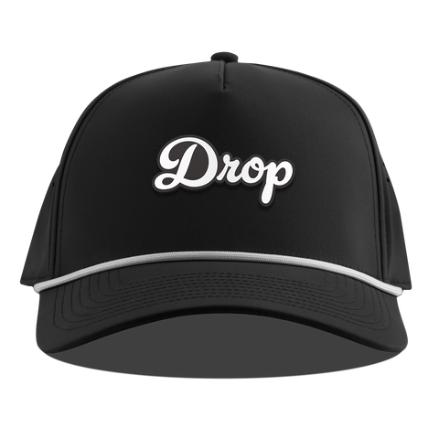 Drop Script Curved 5 Panel Rope Black