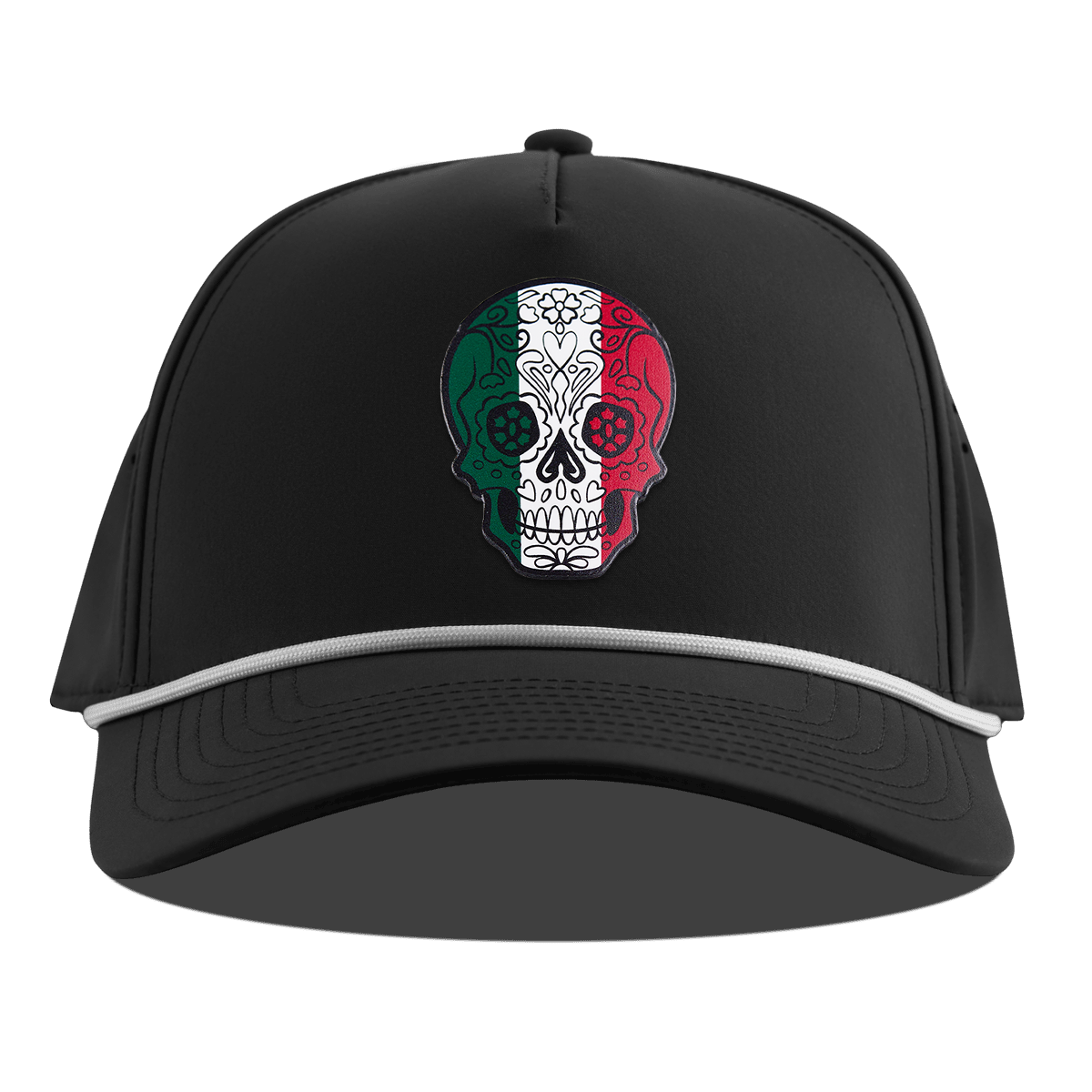 Fiesta Sugar Skull Curved 5 Panel Rope Black
