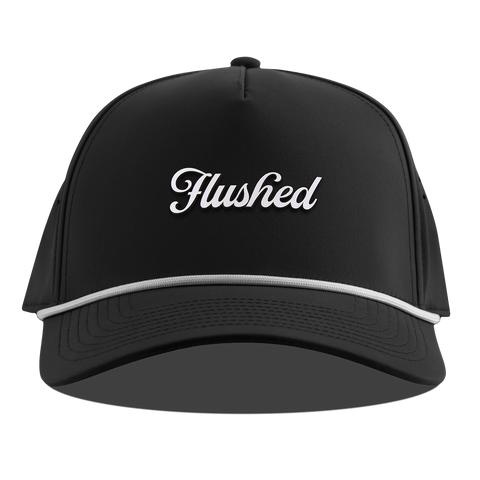 Flushed Script Curved 5 Panel Rope Black