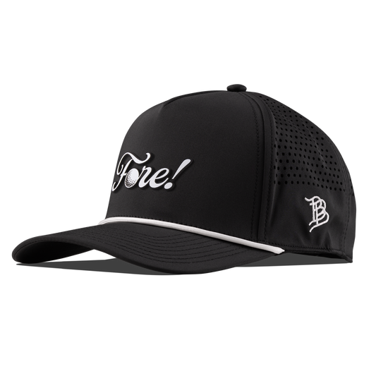 Fore! Curved 5 Panel Rope Black/White