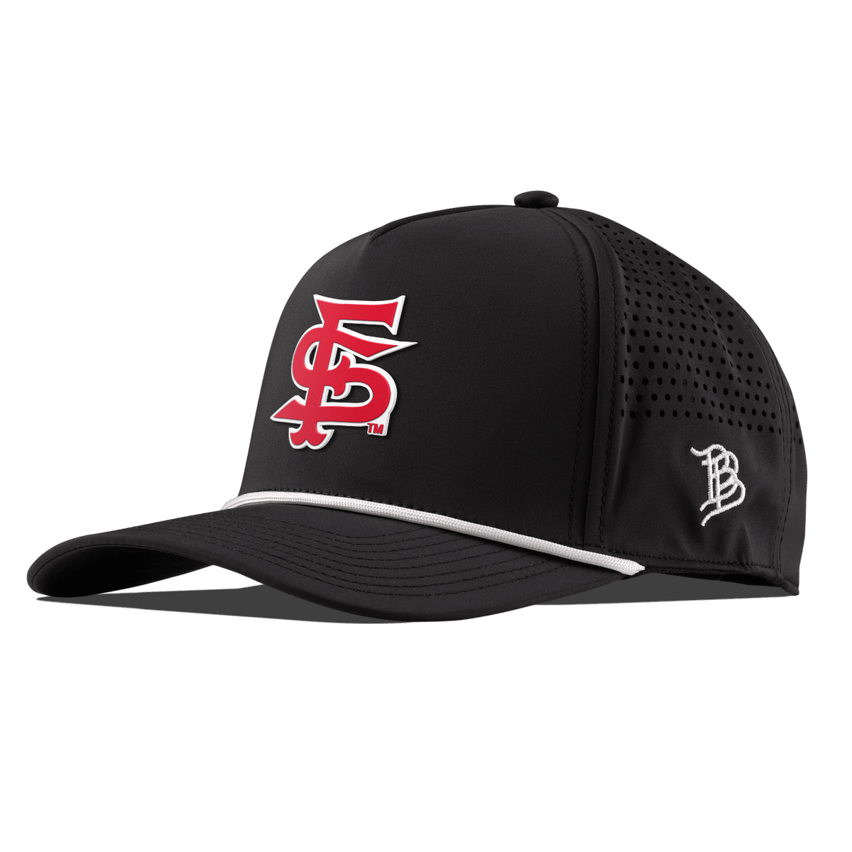 Fresno State University "Fresno State Stacked" Curved 5 Panel Rope Black