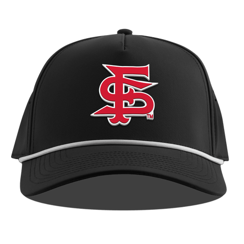 Fresno State University "Fresno State Stacked" Curved 5 Panel Rope Black