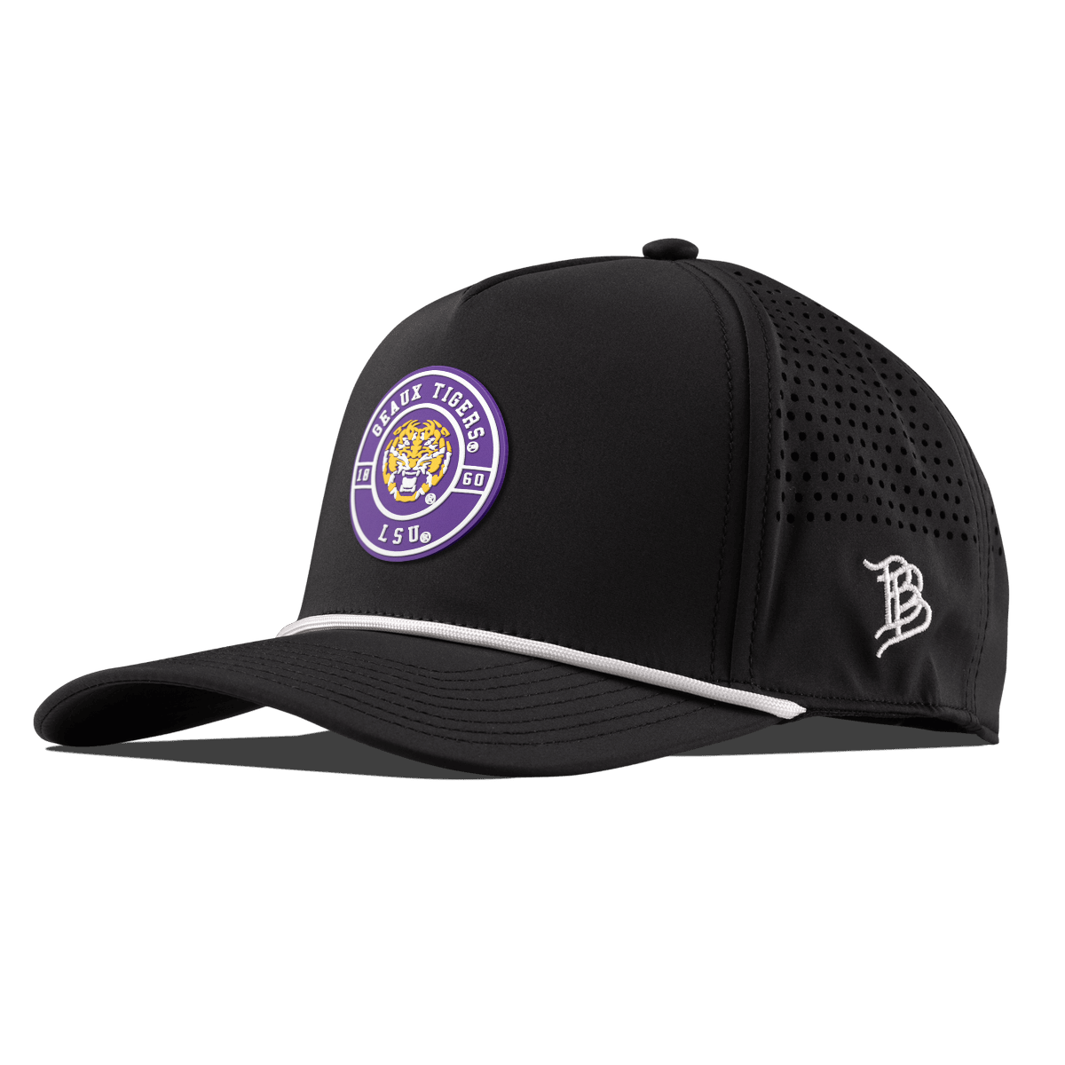 Louisiana State University "Geaux LSU Tigers" Curved 5 Panel Rope Black