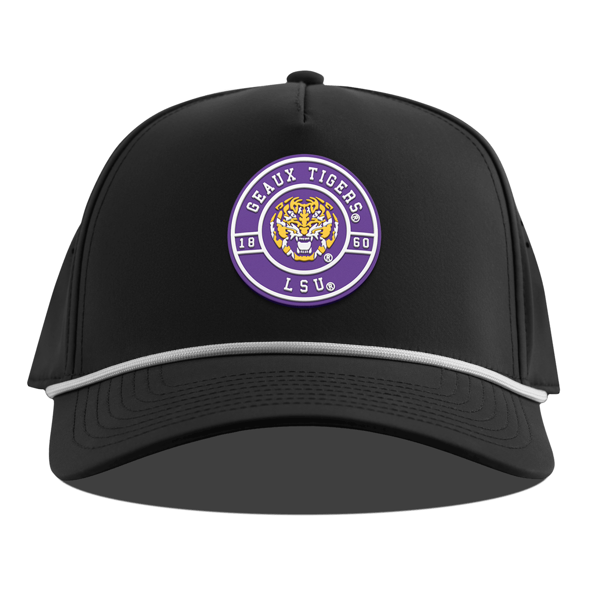 Louisiana State University "Geaux LSU Tigers" Curved 5 Panel Rope Black