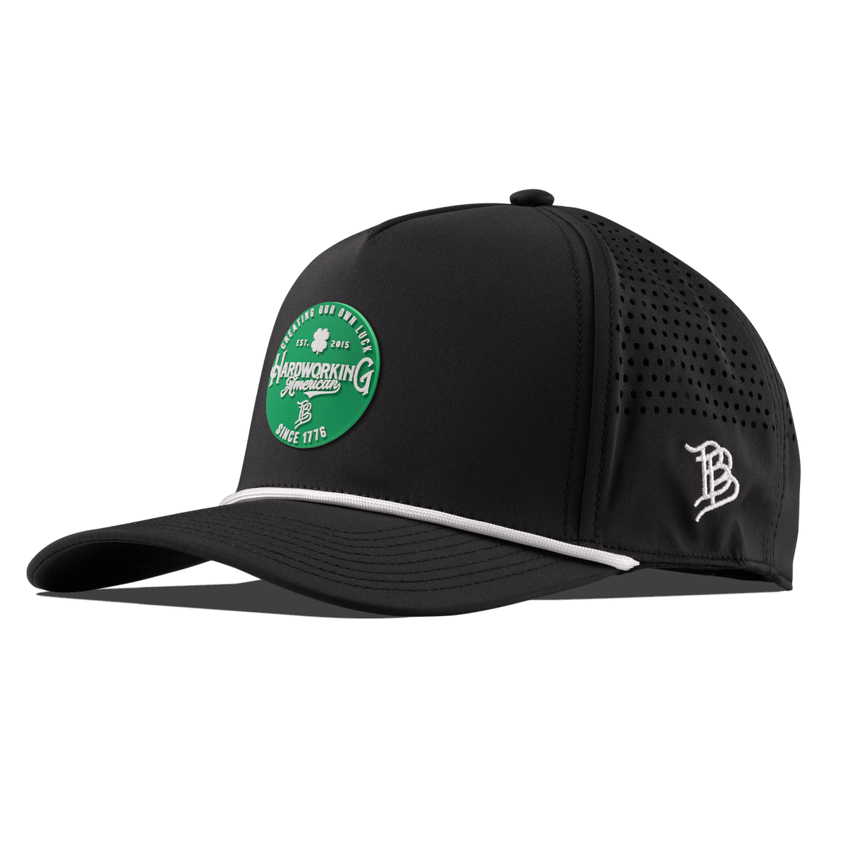 Get the Green Curved 5 Panel Rope Black