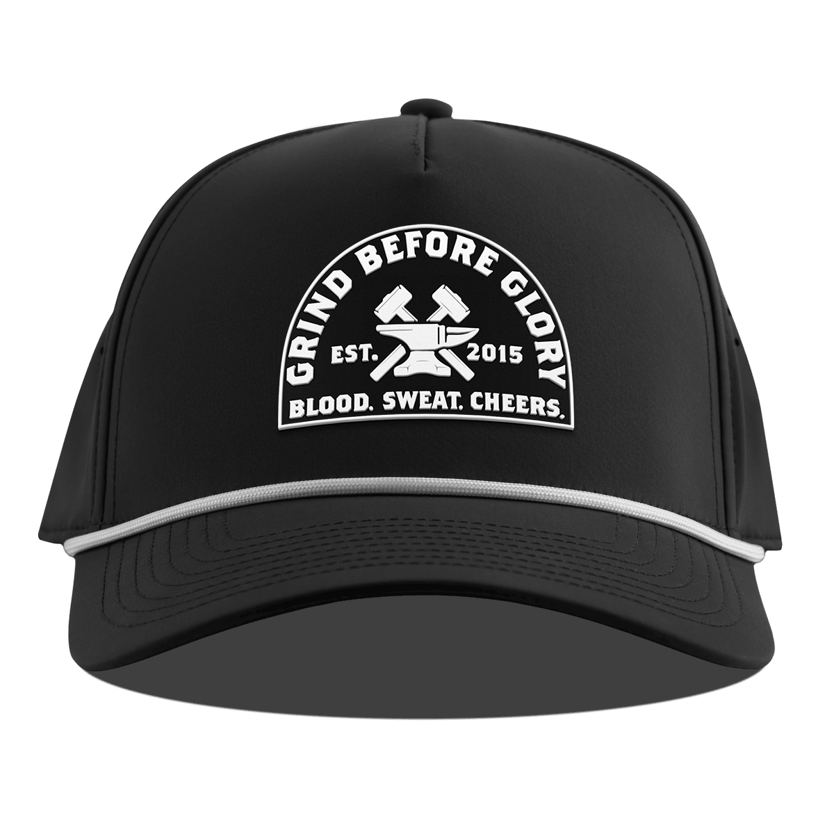 Grind Before Glory Curved 5 Panel Rope Black