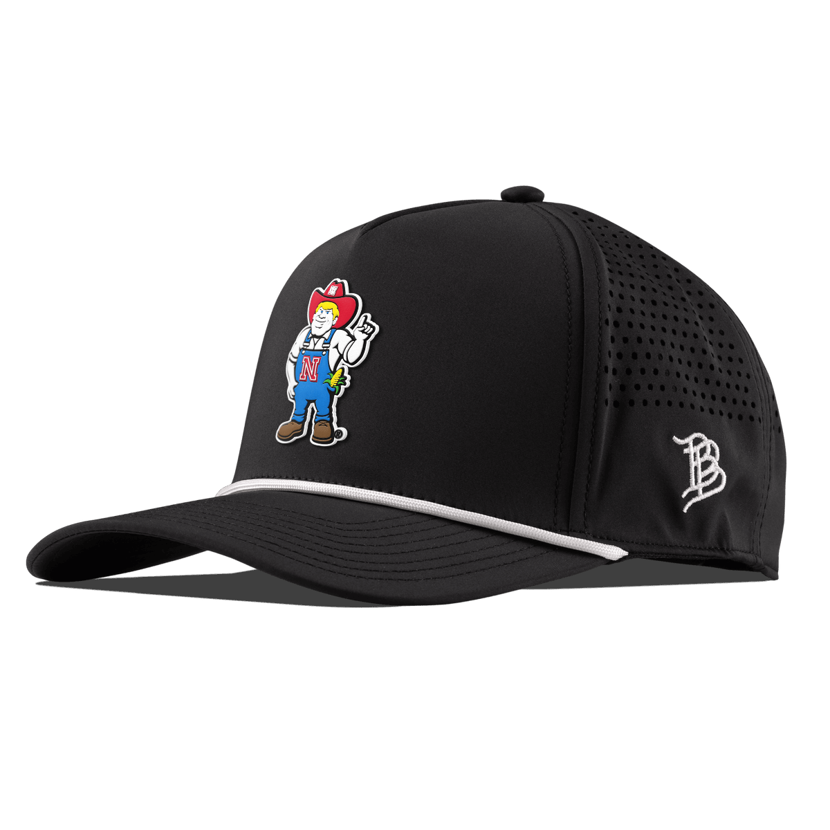 University of Nebraska "Herbie" Curved 5 Panel Rope Black