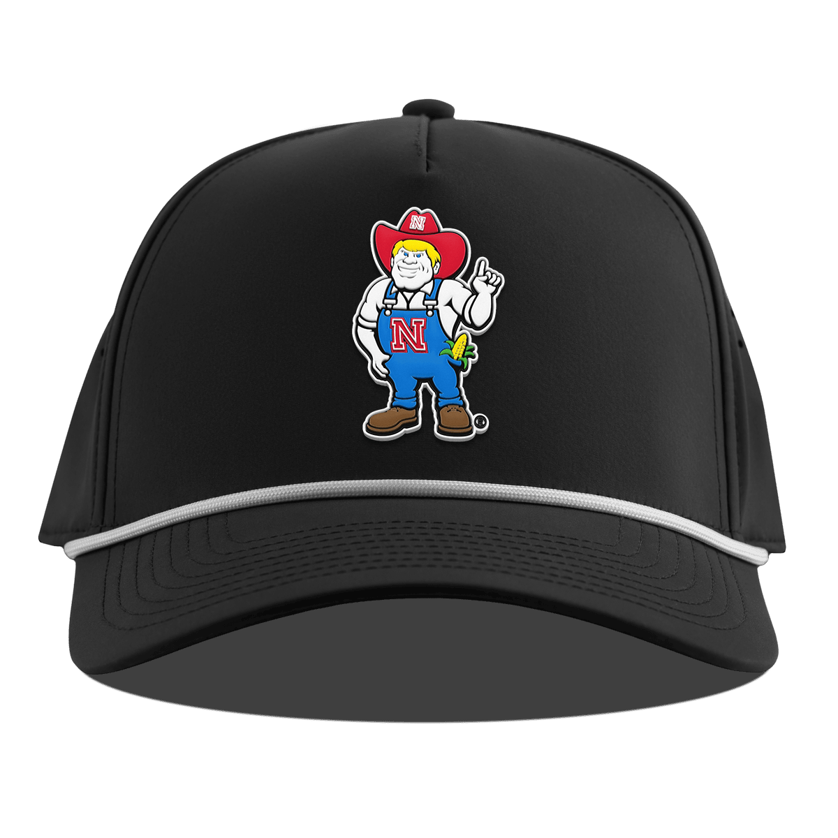 University of Nebraska "Herbie" Curved 5 Panel Rope Black