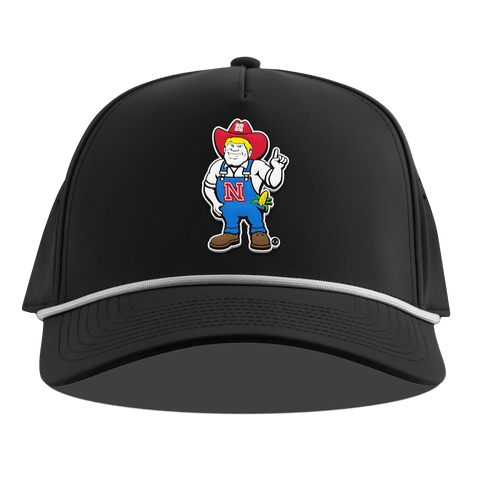 University of Nebraska "Herbie" Curved 5 Panel Rope Black