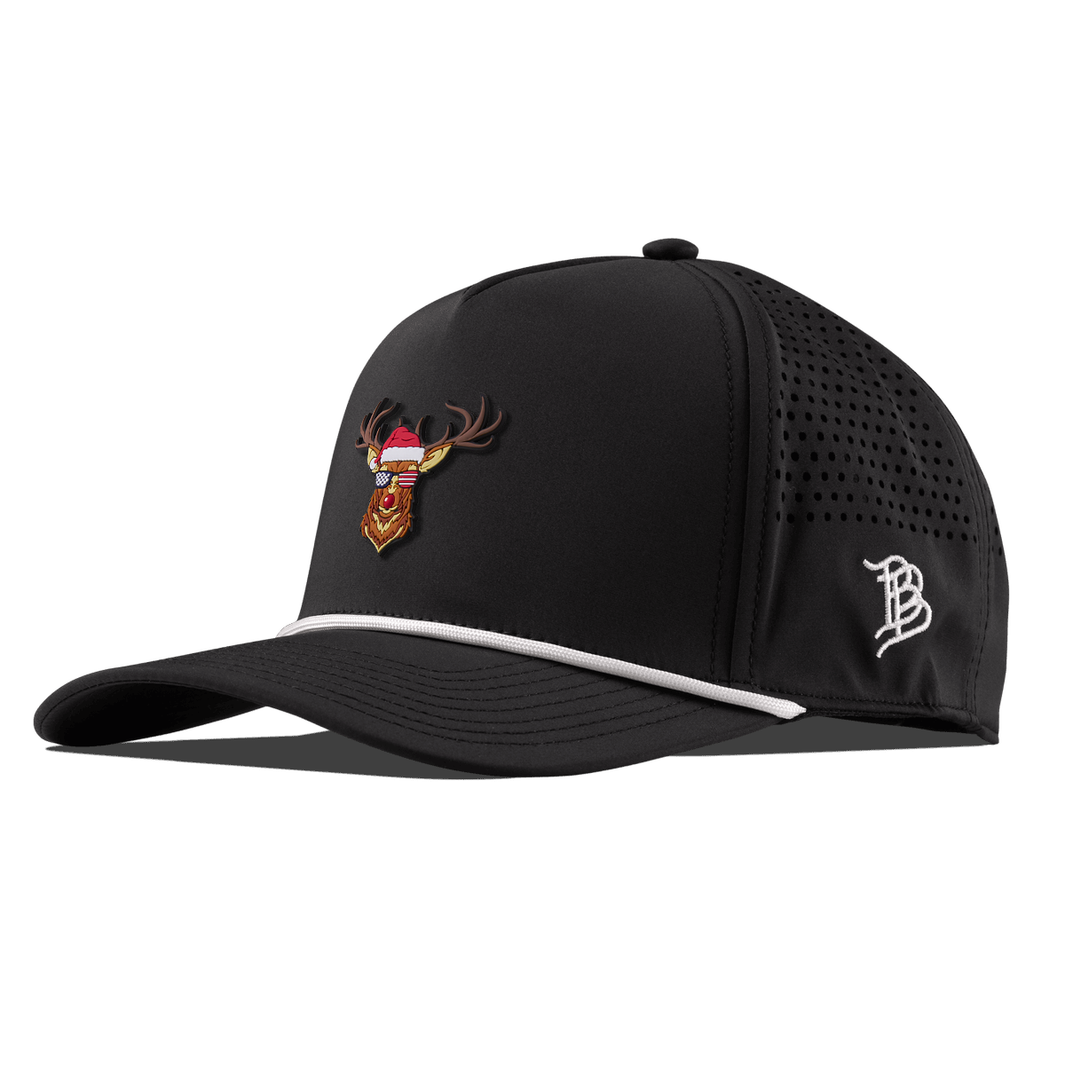 Party Reindeer Curved 5 Panel Rope Black/White