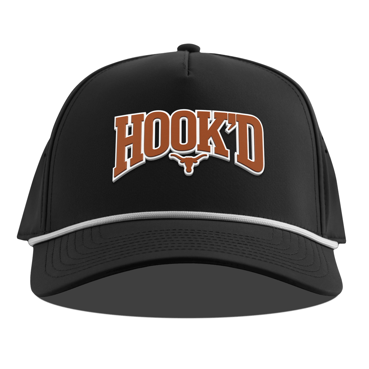 University of Texas "Hook'D" Curved 5 Panel Rope Black
