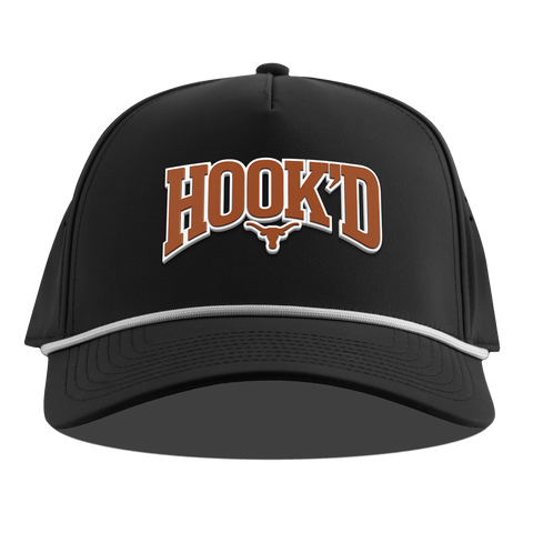 University of Texas "Hook'D" Curved 5 Panel Rope Black