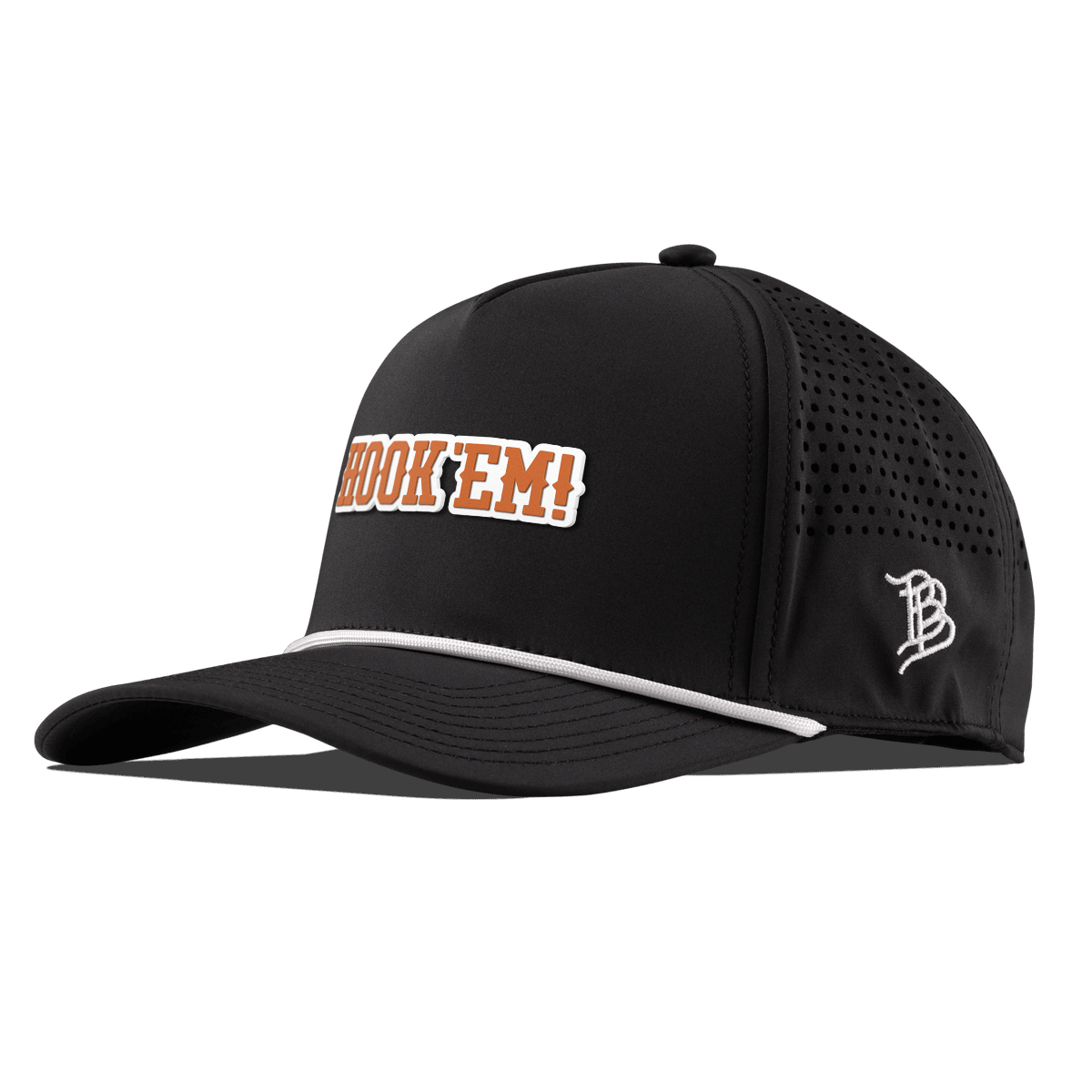 University of Texas "Hook'Em Horns" Curved 5 Panel Rope Black