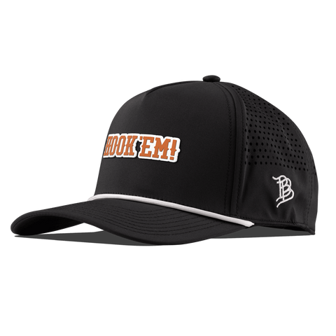 University of Texas "Hook'Em Horns" Curved 5 Panel Rope Black
