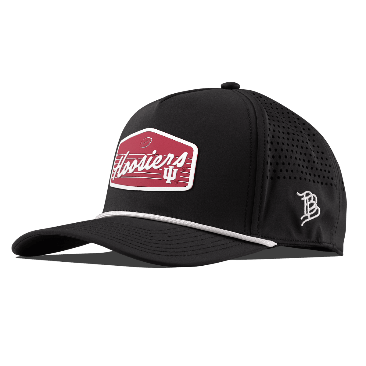 Indiana University "Hoosiers Football" Curved 5 Panel Rope Black