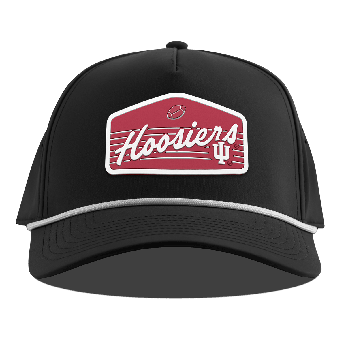 Indiana University "Hoosiers Football" Curved 5 Panel Rope Black