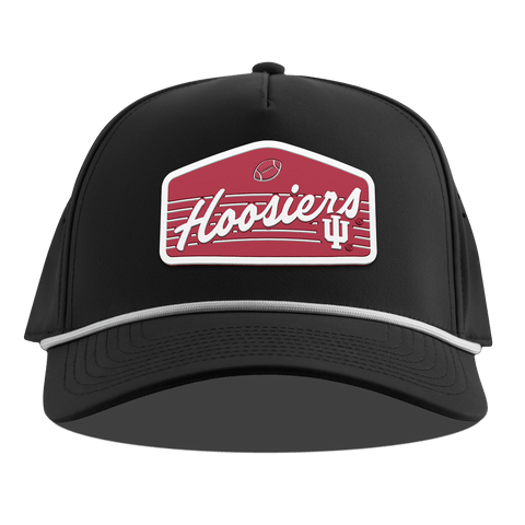 Indiana University "Hoosiers Football" Curved 5 Panel Rope Black