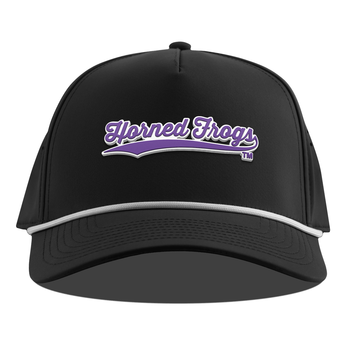 Texas Christian University "TCU Horned Frogs Scripts" Curved 5 Panel Rope Black