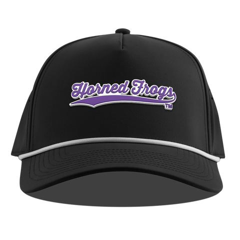 Texas Christian University "TCU Horned Frogs Scripts" Curved 5 Panel Rope Black