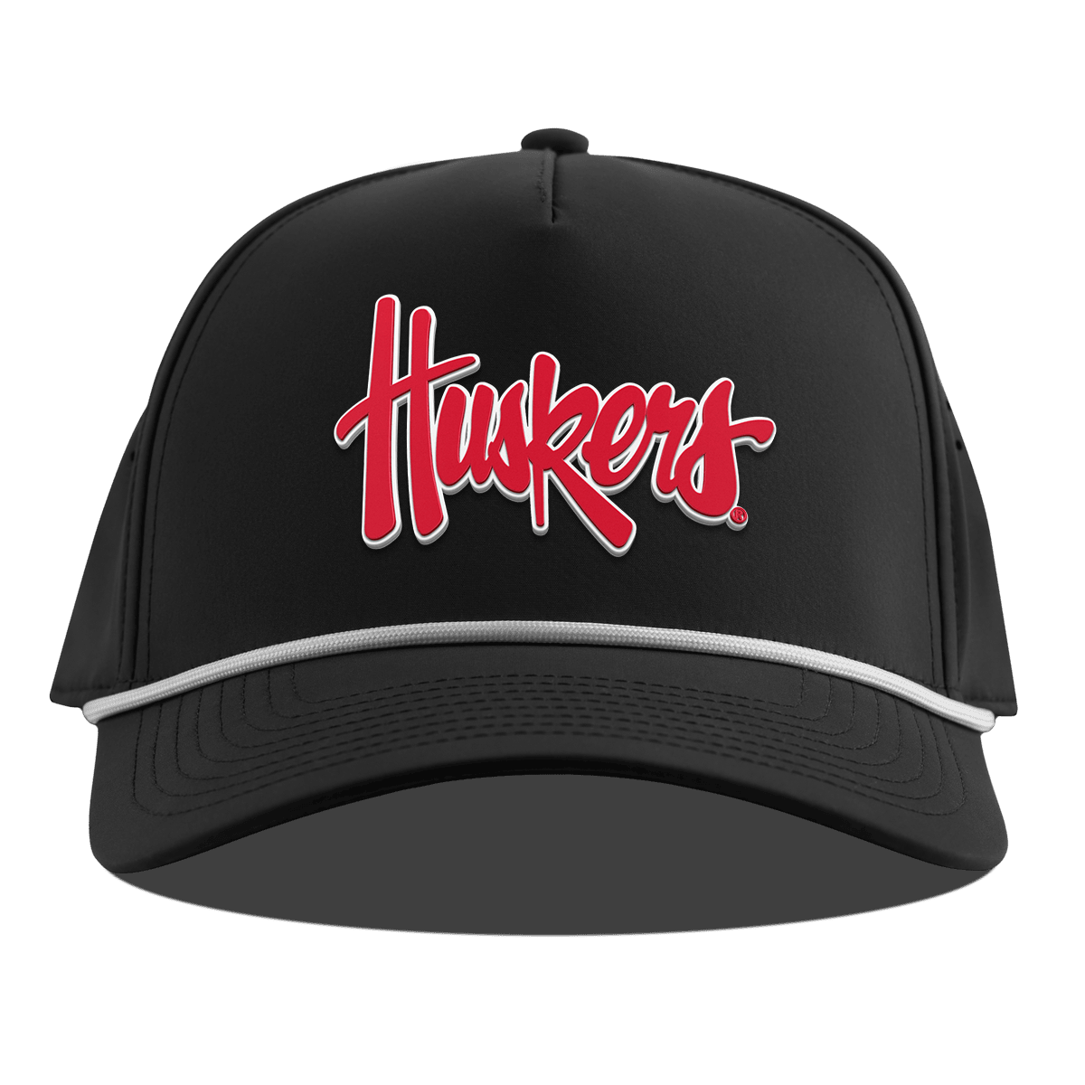 University of Nebraska "Huskers Script" Curved 5 Panel Rope Black