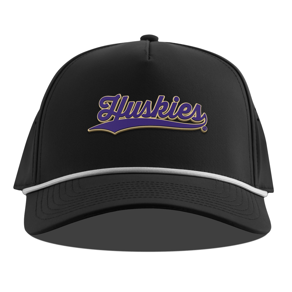 University of Washington "Huskies Script" Curved 5 Panel Rope Black