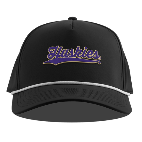 University of Washington "Huskies Script" Curved 5 Panel Rope Black