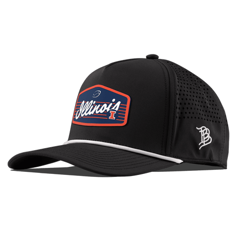 University of Illinois "Illini Football" Curved 5 Panel Rope Black