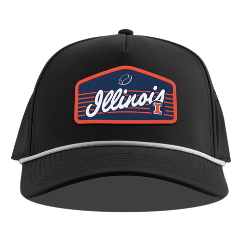 University of Illinois "Illini Football" Curved 5 Panel Rope Black