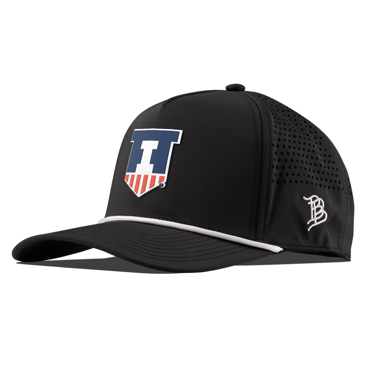 University of Illinois "Illinois Athletics" Curved 5 Panel Rope Black