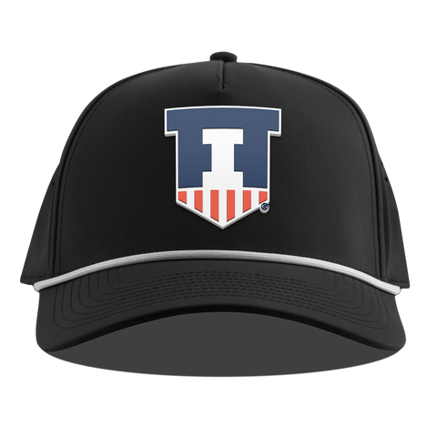 University of Illinois "Illinois Athletics" Curved 5 Panel Rope Black