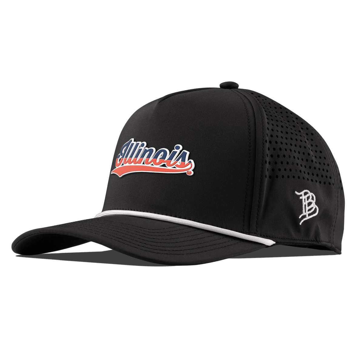 University of Illinois "Illinois Script" Curved 5 Panel Rope Black