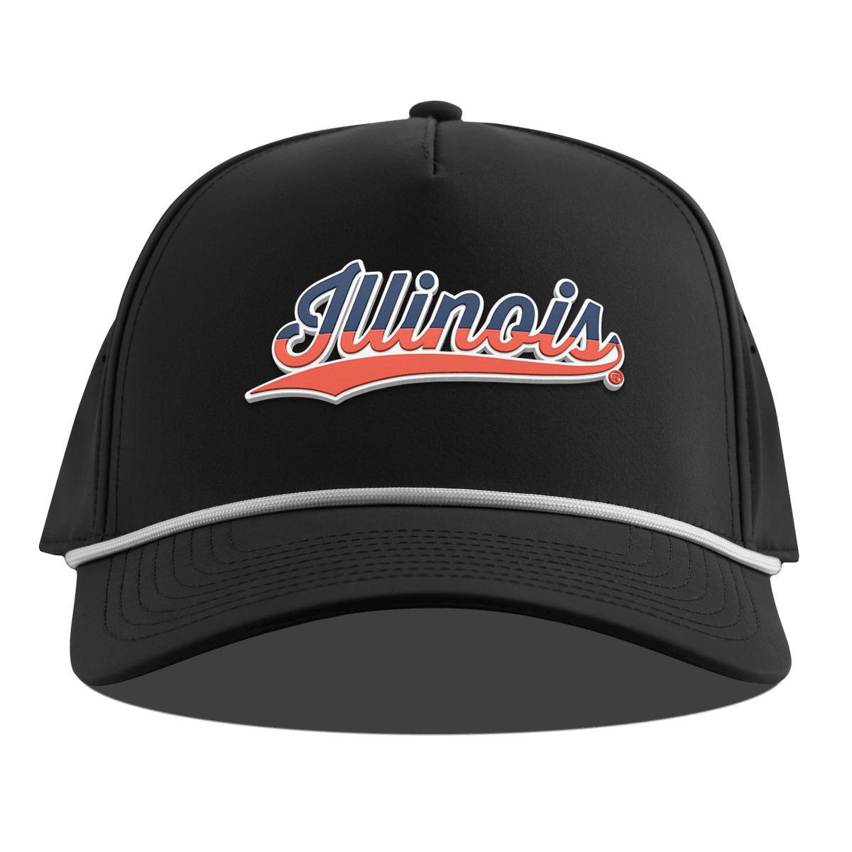 University of Illinois "Illinois Script" Curved 5 Panel Rope Black