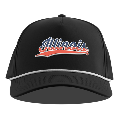 University of Illinois "Illinois Script" Curved 5 Panel Rope Black