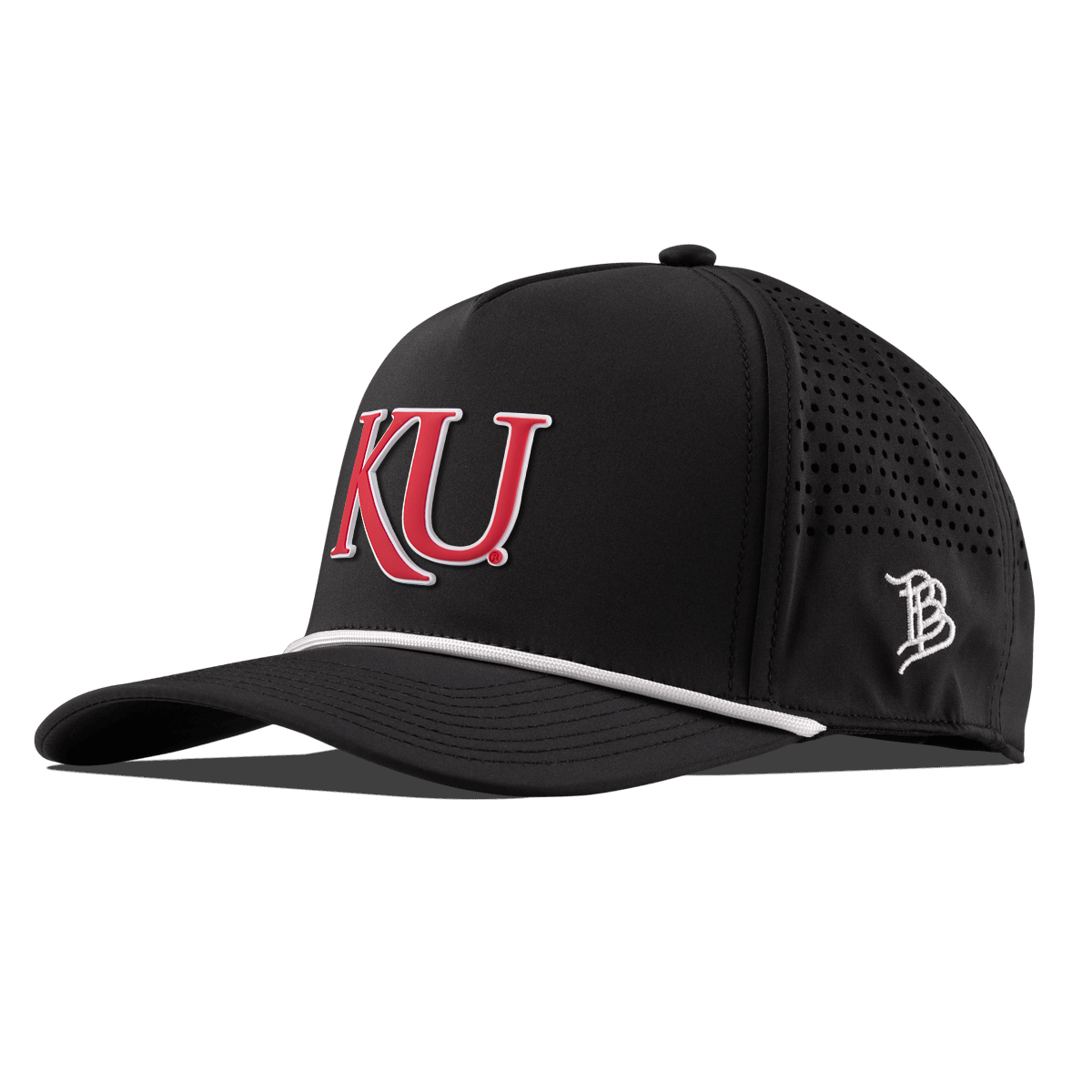 University of Kansas "KU Block" Curved 5 Panel Rope Black