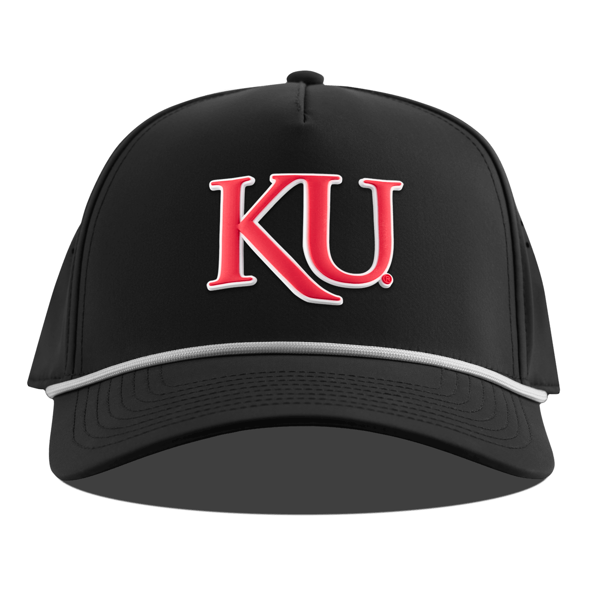 University of Kansas "KU Block" Curved 5 Panel Rope Black