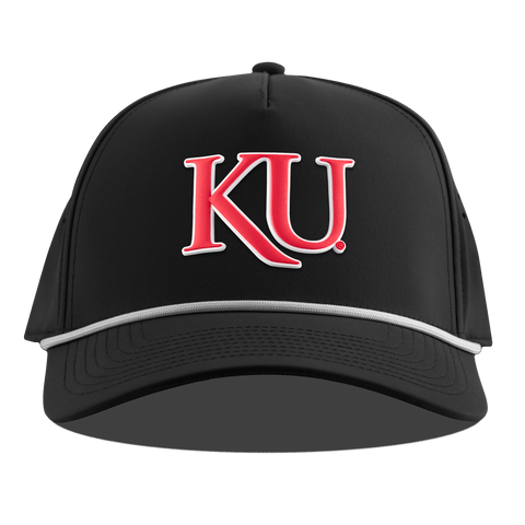 University of Kansas "KU Block" Curved 5 Panel Rope Black