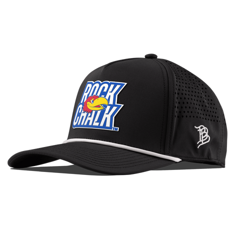 University of Kansas "Kansas Rock Chalk Block" Curved 5 Panel Rope Black