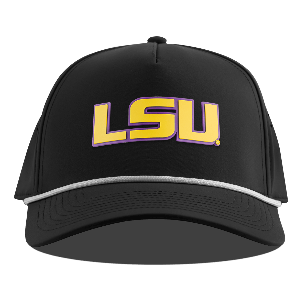 Louisiana State University "LSU Gold Block" Curved 5 Panel Rope Black