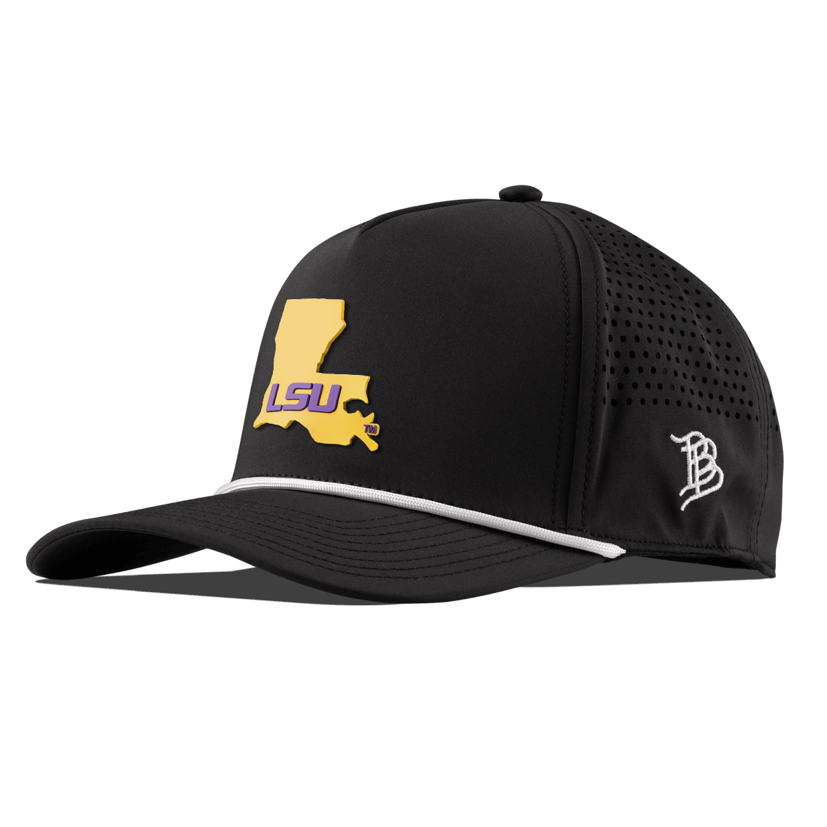 Louisiana State University "LSU Gold State" Curved 5 Panel Rope Black