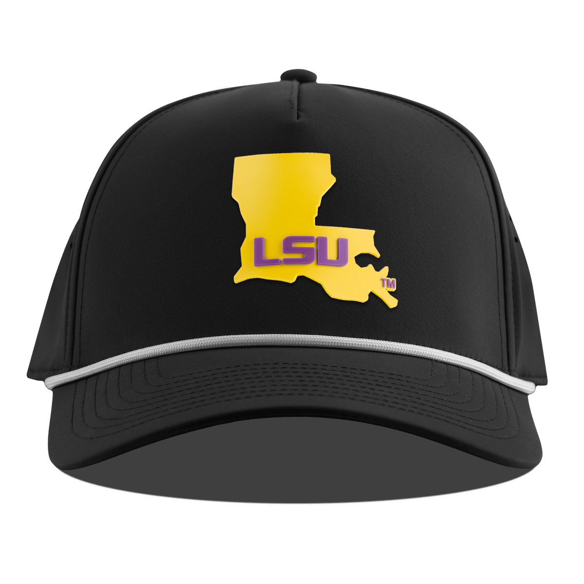 Louisiana State University "LSU Gold State" Curved 5 Panel Rope Black