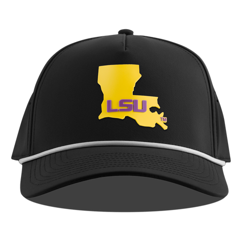 Louisiana State University "LSU Gold State" Curved 5 Panel Rope Black