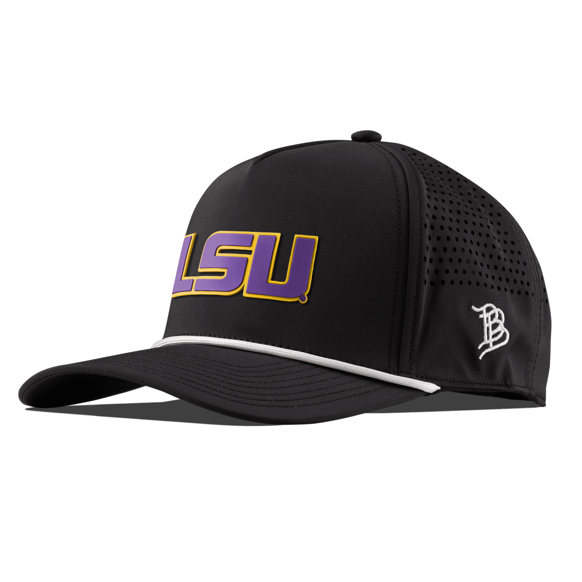 Louisiana State University "LSU Block" Curved 5 Panel Rope Black