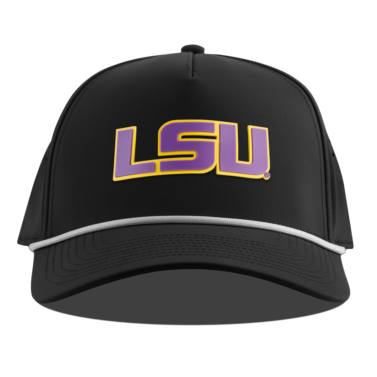 Louisiana State University "LSU Purple Block" Curved 5 Panel Rope Black